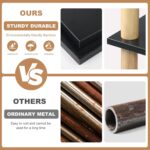 4-Tier Black Storage Shelf, Engineered Wood Shelves with Natural Wood Posts, Modern Display Stand for Living Room Bedroom Office,No-Tool Assembly. (Black, Small, 2) - Image 7