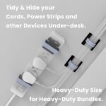 Under Desk Cord Management Straps, Adhesive-Backed Heavy-Duty Reusable Mounting Straps, Cable Management, Self Adhesive Hook and Loop Strap Set, for Large Cord Bundles, Power Strips & Devices - Image 4