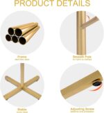 Metal Coat Rack, Modern Coat Rack Freestanding, Sturdy Coat Tree Stand with Cross Base, Golden Coat Racks Hall Tree for Clothes Jacket Hat Bag Entryway - Image 4