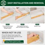6 Pack Bamboo Drawer Dividers 2.6" High,17-22" Adjustable Spring Loaded Clothes Drawer Organizers for Kitchen, Dresser, Bathroom, Bedroom and Office - Image 4