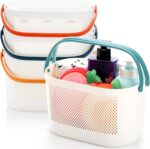 AVLA 4 Pack Portable Shower Caddy Basket, Plastic Storage Baskets with Handles, Drainage Toiletry Organizer Bin, Dorm Shower Tote Bag for Bathroom, Kitchen, Closet, Bedroom, College, Gym, Camp - Image 4