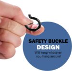 ADIIL 20 PCS Q Hanger Hooks with Safety Buckle, Windproof Screw Hooks for Hanging Outdoor String Lights, Plants, Christmas Patio Lights, 2.2 Inches, Black - Image 3