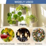 ADIIL 20 PCS Q Hanger Hooks with Safety Buckle, Windproof Screw Hooks for Hanging Outdoor String Lights, Plants, Christmas Patio Lights, 2.2 Inches, Black - Image 4