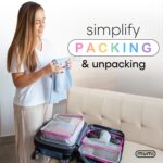 MUMI Packing Cubes – 5-Piece Compression Packing Cubes for Travel, Luggage Organizers for Suitcases, Carry-On Bags, Backpacks, and Duffel Bags – Space-Saving Travel Essentials - Pink - Image 3