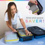 MUMI Packing Cubes – 5-Piece Compression Packing Cubes for Travel, Luggage Organizers for Suitcases, Carry-On Bags, Backpacks, and Duffel Bags – Space-Saving Travel Essentials - Pink - Image 4