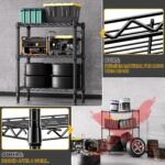 750 lbs 3 Tier Shelf Metal Storage Shelves Wire Rack Closet Organizers for Garage Kitchen Bathroom Laundry Black 11.8" D x 25.6" W x 31.5" H - Image 4