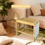 Bamboo Shoe Rack,Shoe Storage Bench,2-Tier Shoe Bench Storage Organizer.Front Door Entryway Bench with Storage.Shoe Rack for entryway.(Brown) - Image 4