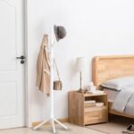 Wooden Coat Rack Stand, Freestanding Coat Rack with 8 Hooks, 3 Adjustable Size Coat Tree for Hats, Coats, Scarves bags, Coat Hanger Stand Used in Bedroom/Office/Entryway （White） - Image 3