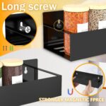 Magnetic Spice Rack Organizer for Fridge Seasoning Organizer for Kitchen storage with Screw Magnetic Shelf for Refrigerator and Oven(6pack-Black) - Image 4