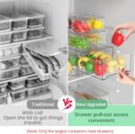 14Pack Fridge Organizer Bins, Clear Refrigerator Organizing Containers with Lids and Refrigerator Drawers, Stackable Food, Vegetable and Fruit Containers for Fridge Organizers and Storage - Image 4