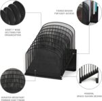 Safco Onyx Desk Organizer, 8 Tiered Vertical Compartments, Office and Classroom Mailbox , Paper and Mail Sorter, Steel Mesh, Black - Image 3