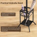 ELYKEN Coat Rack Freestanding, Metal Coat Rack Stand with Umbrella Holder, Modern Coat Tree with 12 Hooks, Floor Standing Corner Hall Tree for Entryway Living Room Bedroom Office, Black - Image 5