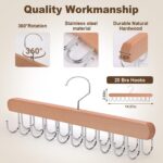 2 Pack Tank Top Hanger, 40 Hooks Large Capacity Bra Hanger, Bra Hangers for Closet Organizer & Storage, Tank Top Hangers Space Saving, Standard Hangers for Sports Bras, Tank Top (Wood, 2 Pack) - Image 3