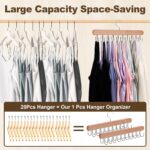 2 Pack Tank Top Hanger, 40 Hooks Large Capacity Bra Hanger, Bra Hangers for Closet Organizer & Storage, Tank Top Hangers Space Saving, Standard Hangers for Sports Bras, Tank Top (Wood, 2 Pack) - Image 4