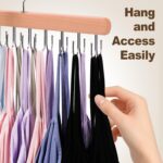 2 Pack Tank Top Hanger, 40 Hooks Large Capacity Bra Hanger, Bra Hangers for Closet Organizer & Storage, Tank Top Hangers Space Saving, Standard Hangers for Sports Bras, Tank Top (Wood, 2 Pack) - Image 5