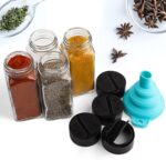 Tebery 30 Pack Glass Spice Jars Square Glass Bottles with Black Caps, 4oz Empty Spice Containers Shakers Complete Organizer Set Includes Wide Funnel and Labels - Image 4