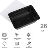 50-Pack Meal Prep Containers, 26 OZ Microwavable Reusable Food Containers with Lids for Food Prepping, Disposable Lunch Boxes, Plastic Food Boxes- Stackable, Freezer Dishwasher Healthy - Image 3