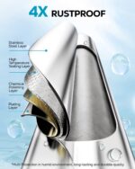 Nieifi Shower Caddy Shelf Storage Rack Adhesive Without Drilling Stainless Steel with Hooks for Washroom, Lavatory, Restroom, Toilet, Bathroom, Kitchen - 2 Pack - Image 3