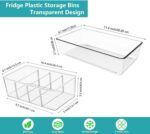 Set of 8 Clear Pantry Organizer Bins,4 Pack Stackable Fridge Organizer And 4 Pack Refrigerator Organizers and Storage with 3 Dividers,BPA-Free Spice Organization for Kitchen Cabinet - Image 3