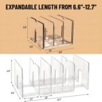 Sylfaen 2-Pack Clear Desktop File Organizer, Expandable Acrylic File Sorter Auto Rebound, Multifunction 5 Sections File Folder Holder for Magazines, Books, Letters, Papers, Notebooks - Image 3