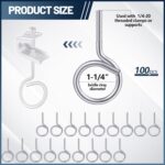 200 Pcs 1/4"-20 Machine Threaded Bridle Rings 1-1/4" Diameter Heavy Duty Bridle Wiring Rings Cable Hangers for Low Voltage Cable Pipe Management - Image 3