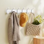 pickpiff Coat Rack Wall Mounted Heavy-Duty: Metal Coat Hanger 6 Hooks for Hanging Hat, Clothes, Robe, Keys, Backpack, Bathroom Towels, Jacket, Purse - Closet, Door, Entryway, Mudroom (White, 1 Pack) - Image 3