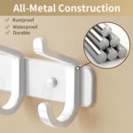 pickpiff Coat Rack Wall Mounted Heavy-Duty: Metal Coat Hanger 6 Hooks for Hanging Hat, Clothes, Robe, Keys, Backpack, Bathroom Towels, Jacket, Purse - Closet, Door, Entryway, Mudroom (White, 1 Pack) - Image 4
