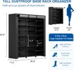 9-Tier Large Tall Shoe Rack with Covers 40-46 Pairs, Sneaker Rack Organizer Shoes Cabinet Closed Shelves Shoe Stand Holder for Garage Bedroom,Zapateras Organizer for Shoes 50 Pares - Image 4