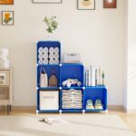 AWTATOS Cube Storage Organizer, 6 Cube Closet Organizers and Storage Shelves, DIY Stackable Bookshelf for Bedroom, Home, Admiral Blue - Image 3