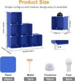 AWTATOS Cube Storage Organizer, 6 Cube Closet Organizers and Storage Shelves, DIY Stackable Bookshelf for Bedroom, Home, Admiral Blue - Image 4