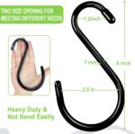 6 Inch Heavy Duty S Hooks, Large S Hook for Hanging Plants, Vinyl Coated S Hook 6 Pack Sturdy Non Slip Black S Hooks for Hanging Closet,Bird Feeders,Kitchen,Large Object,Garden Tools - Image 3