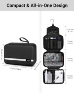 Maliton Toiletry Bag for Men & Women Travel Toiletry Bag Hanging Toiletry Bag Hygiene Organizer with 4 Compartments Waterproof Bathroom Shower Bag Large Toiletries Travel Bag(Black) - Image 4
