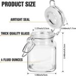 SPANLA Spice Jars, 12 Pack 4oz Small Glass Jars with Airtight Hinged Lid, With 12 Spice Labels & Silicone Funnels, Airtight Glass Jars for Spices, Art Craft Storage (12 Pack) - Image 3