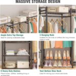 Wardrobe Closet Heavy Duty Clothes Rack, Portable Closet Organizer System with 4 Hang Rods & 8 Shelves, Metal Clothing Rack Garment Rack for Hanging Clothes, Max Load 890 LBS - Image 4