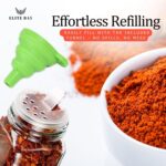 Spice Jar Rack with KEEP – 4-Tier Organizer with 28 Empty Bottles, 180 Waterproof Labels (55 Blanks), Funnel &Screws | Space-Saving Spice Storage Set for Kitchen Counter or Cabinet - Image 4