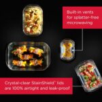 Rubbermaid Brilliance Glass Storage 4.7-Cup Food Containers with Lids Set of 3 Clear - Image 3
