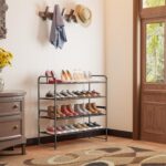 SUFAUY 2-Tier 33" Wide Shoe Rack, Closet Metal Shoe Rack Organizer Heavy Duty, Stackable, Black - Image 3