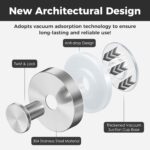 Shower Hooks for Inside Shower,Suction Cup Hooks for Glass Window,Removable Towel Hooks for Bathrooms,4 Packs(Silver) - Image 3