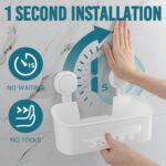 TAILI Shower Caddy Suction Cup 2 Pack, Heavy Duty Bathroom Organizer, Removable Shelves for Inside Shower, Shampoo, Waterproof Suction Plastic Storage for Bathroom Accessories Holder, White - Image 3