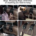 CoBak Purse Hook for Car - Universal Premium Stitched Leather and Aluminum-Magnesium Alloy Double Car Seat Back Storage Hook for Purses, Handbags, Bags (2 Pack),Black - Image 4