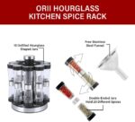 Orii Hourglass Kitchen Spice Rack with 20 EMPTY jars with FREE Stainless Steel Funnel and Labels - Image 3