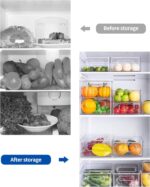 Refrigerator Organizer Bins 6 Pack Fridge Organizers with Handles Clear Freezer Storage Containers for Pantry, Cabinets,Shelves, Drawer - Image 5