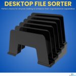 1InTheOffice Plastic Incline Desktop File Sorter, 5 Compartments, Black - Image 3
