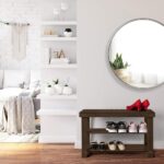 Leaf & Grain Bamboo Shoe Rack - Shoe Storage Bench for Front Door Entrance – Entryway Bench with Shoe Shelf, Shoe Storage Organizer, Wooden Shoe Rack, Durable Shoe Bench for Home (Walnut) - Image 3