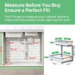 Under Sink Organizer, 2 Packs 2 Tier Under Sink Organizers and Storage, Slide out Pull out Cabinet Organizer Shelf, Metal Sliding Drawer for Kitchen Bathroom Pantry Closet Rack(Grey) - Image 3