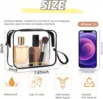 Clear Makeup Bag,2 Pack TSA Approved Toiletry Bag Travel Toiletry Bag Hanging Makeup Cosmetic bag for Women Men (Black). - Image 3