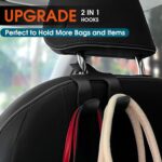 Car Headrest Hooks for Purses and Bags, Upgraded 2 in 1 Cars Back Seat Head Rest Hanger Vehicle Leather Organizer Storage Holder Hook Matching Cars Interior, 1-Pack, Black - Image 3