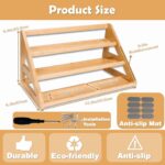 Bamboo Spice Rack: Large Spice Shelf for Kitchen Countertop Pantry Cabinet Organizer, Holds 24 Spice Jars (2.1") - Image 3