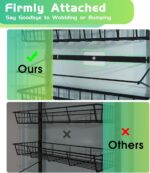 Over The Door Pantry Organizer, Pantry Storage and Organization, 6-Tier Adjustable Hanging Baskets, Metal Wall Mount Spice Rack Seasoning Shelves for Home & Kitchen, Laundry Bathroom - Black - Image 4