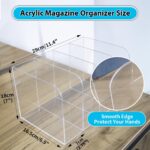 Jumyee Acrylic Magazine File Holder, Vertical Desk File Organizer Sorter with 4 Compartments, Clear Mail Organizer Office Organization Storage Binder Holder for Desk, Magazine, Books - Image 3